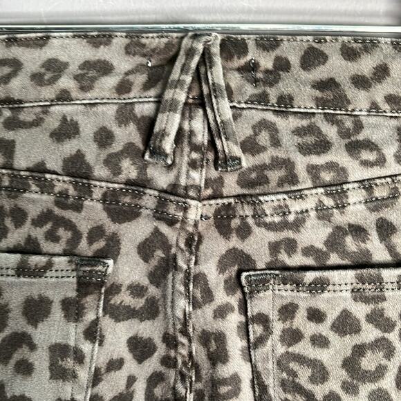 Good American Black and Gray Leopard Print Slim Mid Rise Trousers Size 2 - Picture 8 of 10